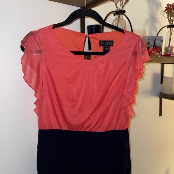 Enfocus Studio Vibrant Coral Dress - Picture 2 of 5